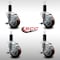 Service Caster 3.5'' SS Maroon Poly Swivel 1-1/4'' Expanding Stem Caster Set with Brake, 4PK SCC-SSEX20S3514-PPUB-MRN-TLB-114-4 - alternate 4